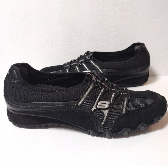 Skechers Women’s Sassie Heirloom Slip On Bikers Leather Walking Sneakers Black - Picture 4 of 7